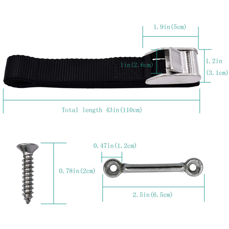  [AUSTRALIA] - YYST Battery Box Hold Tie Down Strap Kit Anti-UV w/Stainless Steel Cam Buckle (2)