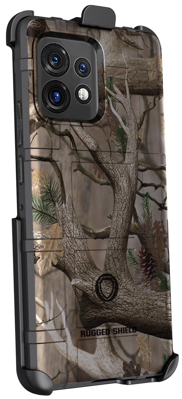  [AUSTRALIA] - Case with Clip for Motorola Edge Plus (2023), Nakedcellphone Special Ops [Outdoor Camouflage] Tactical Rugged Shield Cover and [Rotating Ratchet] Belt Clip Holster for Moto X40 Edge+ 5G - Camo Design