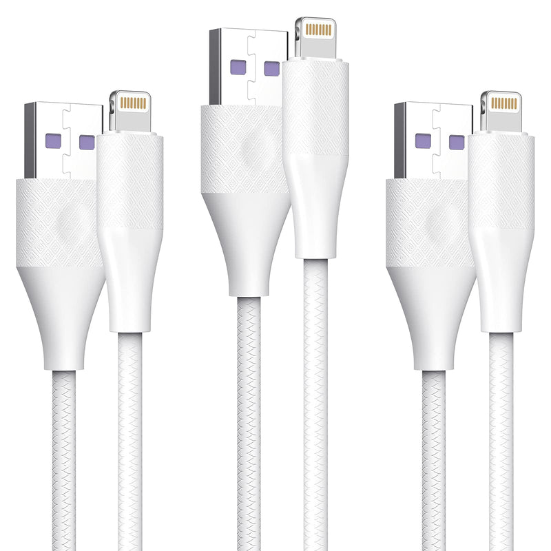  [AUSTRALIA] - MFi Certified 10ft iPhone Charger Apple Cable 10 Foot 3Pack Lightning Charging Cord for IPhone 13/12/11 Pro/X/Xs Max/XR/8 Plus/7/6/6s/SE/5c/5s/5 iPad Air 2/Mini USB Charge 10Feet 3Pack 10ft