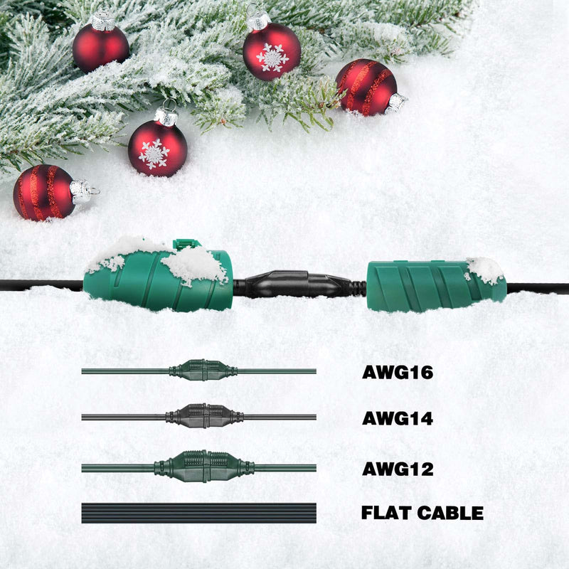  [AUSTRALIA] - BIRD WISH Extension Cord Cover, Weatherproof Sturdy Protector Outdoor Light Weight Extension Cord Cover for Outdoor Holiday Decorated String Lights, LED String Lights, Lawn String Lights, Green 1 Pack