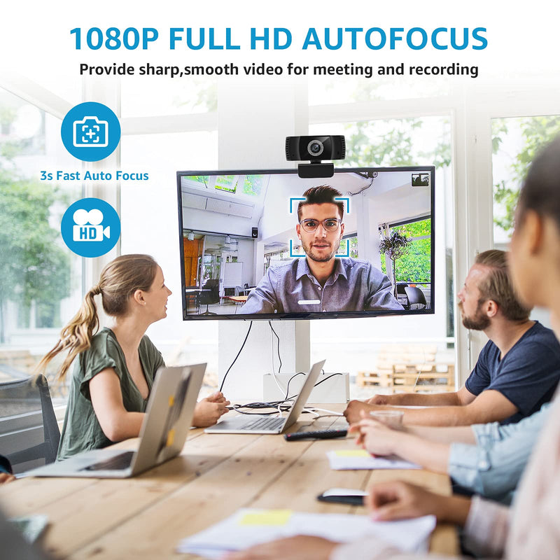  [AUSTRALIA] - Webcam with Microphone,Svarog Auto Focus HD 1080P Laptop USB PC Webcam with Privacy Cover,PC MAC Computer Desktop Web Camera for Video Call, Zoom, Conferencing,Live Streaming, Gaming