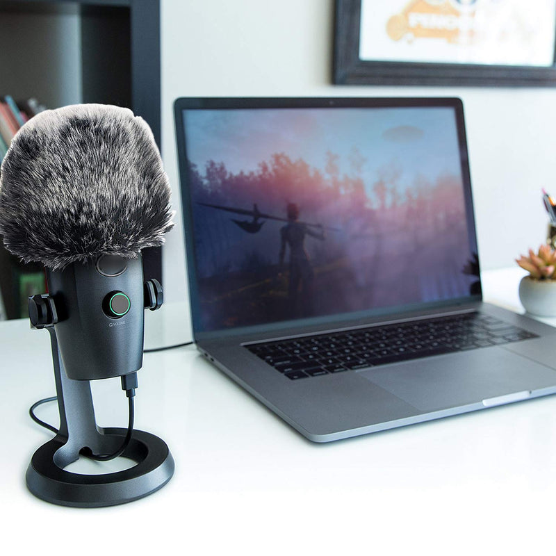  [AUSTRALIA] - YOUSHARES Microphone Furry Windscreen Muff - Mic Wind Cover Fur Pop Filter as Foam Cover Compatible with Blue Yeti Nano