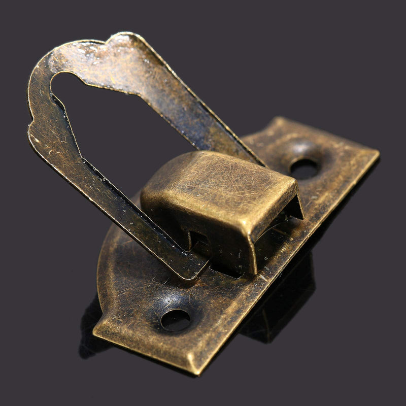 Dophee 10pcs Antique Brass Decorative Hasp Jewelry Wooden Box Hasp Latch Lock with Screws - LeoForward Australia
