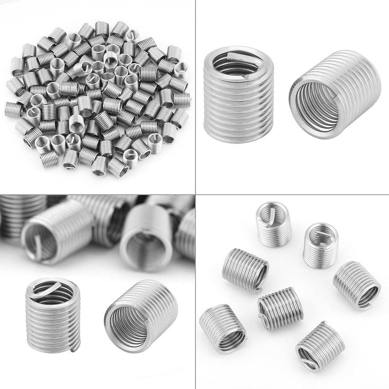  [AUSTRALIA] - 100pcs Stainless Steel SS304 Coiled Wire Helical Screw Thread Inserts M8 x 1.25 x 2D Length for Helical Repair