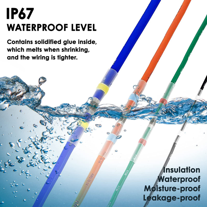  [AUSTRALIA] - 120Pcs Solder Seal Connectors, Heat Shrink Butt Connectors, Waterproof Insulated Butt Splice, Marine Grade Electrical Connectors Kit 120PCS