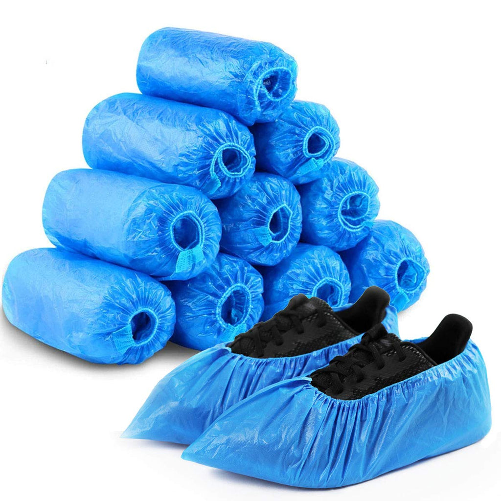  [AUSTRALIA] - 200 Pack (100 Pairs) Shoe Covers Disposable - Shoe Covers & Disposable Boot Waterproof Slip Resistant Shoe Booties (Large Size - Fit US Men's 11 & US Women’s 12.5) Blue-200pcs