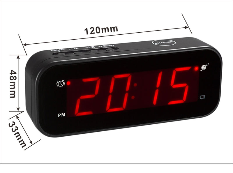  [AUSTRALIA] - Kwanwa Small Digital Alarm Clock for Travel with LED Temperature or Time Display Stays On,Battery Powered Only 0.9 in LED Display