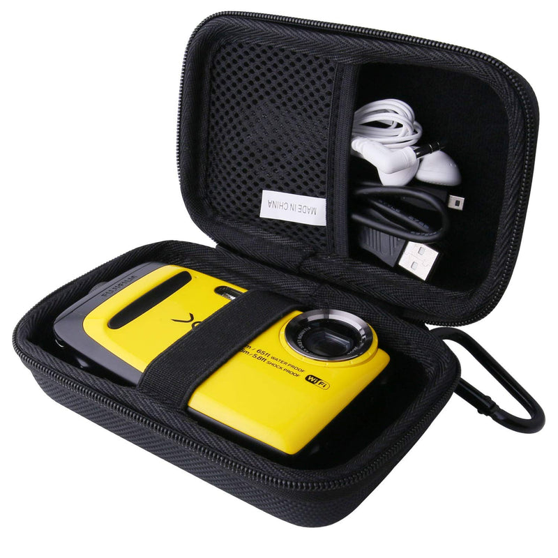  [AUSTRALIA] - waiyu Hard EVA Carrying Case for Fujifilm FinePix XP140/XP130/XP120 Waterproof Digital Camera Case (Black) black