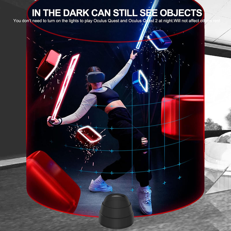  [AUSTRALIA] - Esimen IR Illuminator Infrared Flood Light Compatible for Oculus Quest 2,Meta Quest, PSVR 2 Hand Tracking Immersive No-Light Anti-Interference, Increase Tracking Sensitivity Reduce Drift(Black) Black