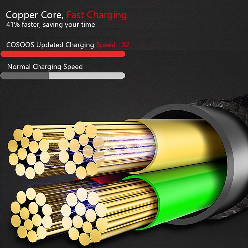  [AUSTRALIA] - 4 Short USB Type C Cables (9in/23cm) COSOOS Nylon Braided Fast Charge & Sync USB C to USB 3.0 Cables for Samsung Galaxy S21 20 S10 S9 S8 Note 10,9,8, Google Pixel,LG V20 G5 G6, Charging Station, usb-a to usb-c