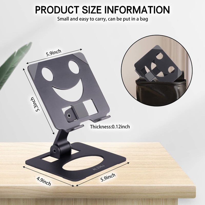  [AUSTRALIA] - Portable Tablet Holder Stand - Aluminum Alloy Desktop Stand Adjustable Angle&Height Tablet Stand Holder Creative Tablet Stand Compatible with Various Tablet UP to 12IN Wide (Grey) Grey