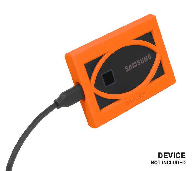  [AUSTRALIA] - Alltravel External Solid State Drive Bumper for Samsung T7, T7 Touch Portable SSD - 1TB, 2TB, 500GB - USB 3.2 External Solid State Drives, Super Strong Bumper Anti Shock, Shake and Drop (Orange) Orange