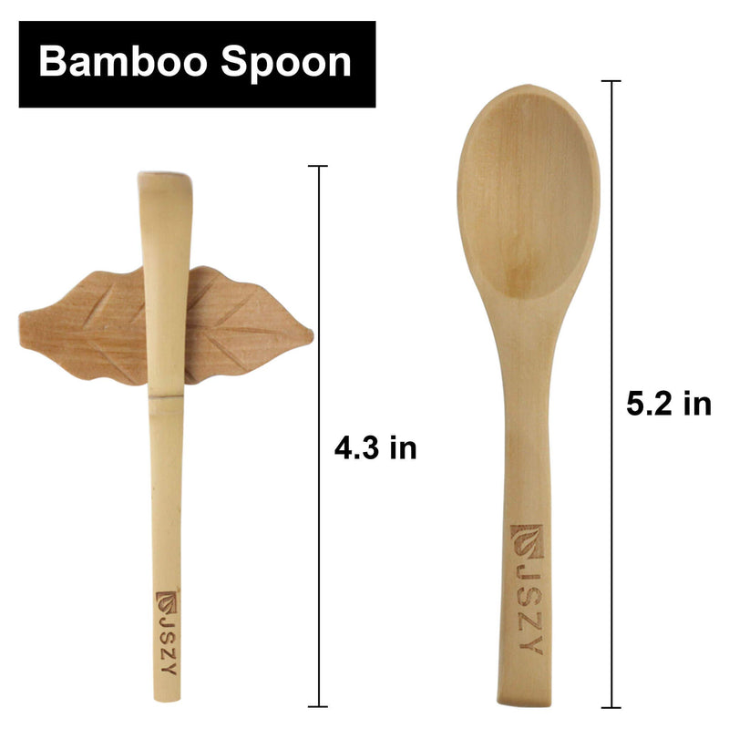  [AUSTRALIA] - Bamboo Matcha Tea Whisk Set Chasen Kit– 5 pcs (Bamboo Whisk/Whisk Holder/2 Bamboo Spoons/Matcha Towel/Spoon Holder) in a Box (5PCS, WHITE) 5PCS