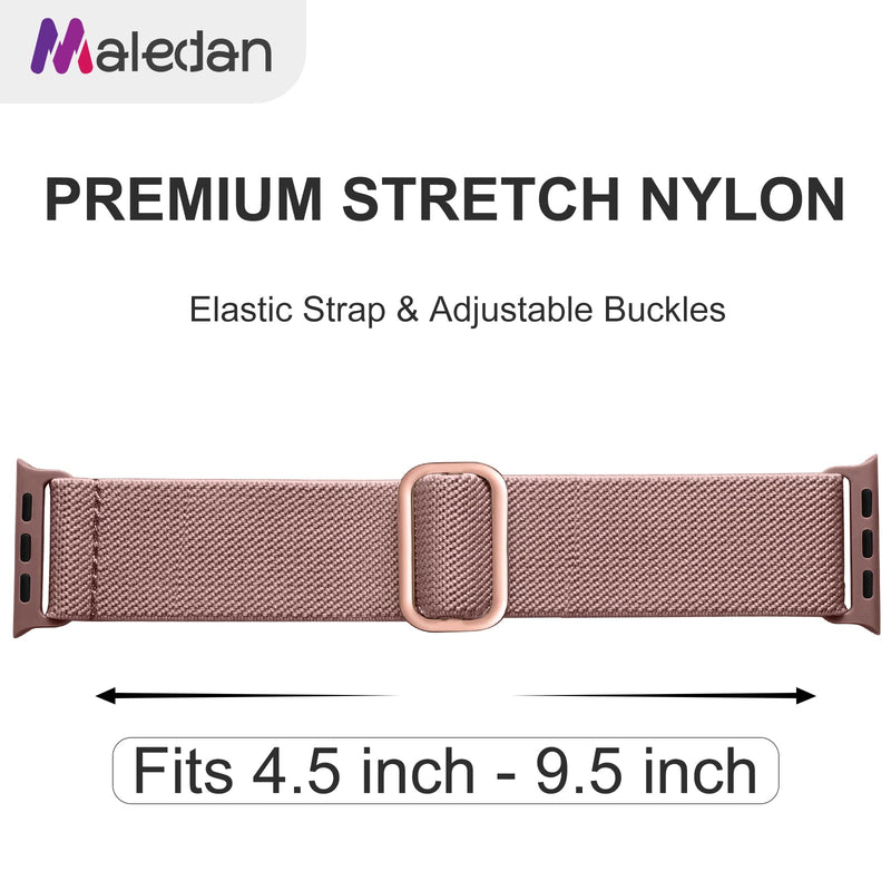  [AUSTRALIA] - Maledan 10 Pack Stretchy Nylon Solo Loop Bands Compatible with Apple Watch Band 38mm 40mm 41mm Women Men, Adjustable Braided Sport Elastic Wristbands Straps for iWatch Ultra Series 8/7/6/5/4/3/2/1/SE (38mm/40mm/41mm)