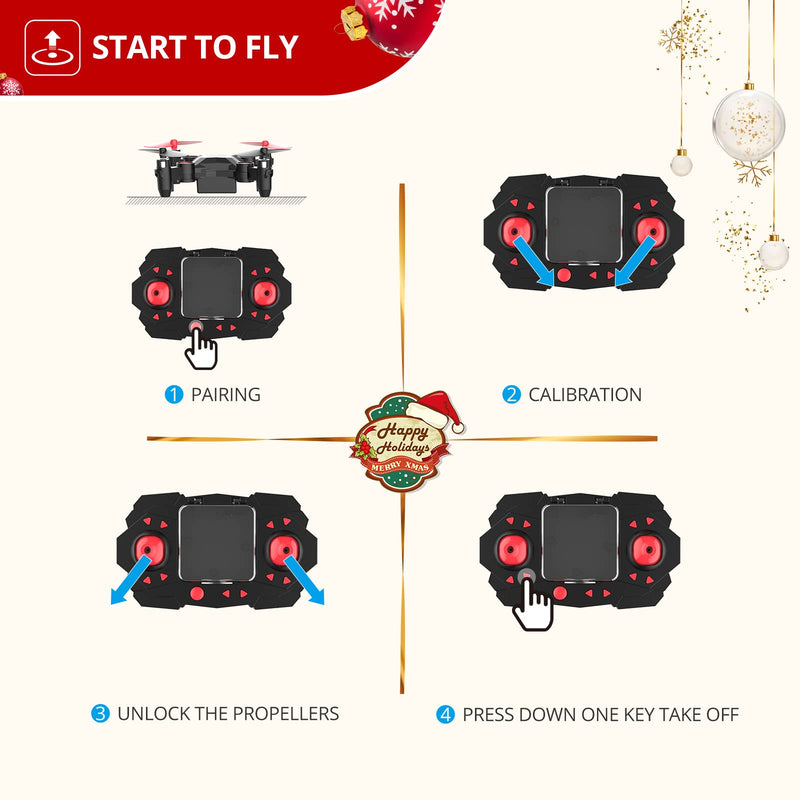  [AUSTRALIA] - Holy Stone HS190 Foldable Mini Nano RC Drone for Kids Gift Portable Pocket Quadcopter with Altitude Hold 3D Flips and Headless Mode Easy to Fly for Beginners