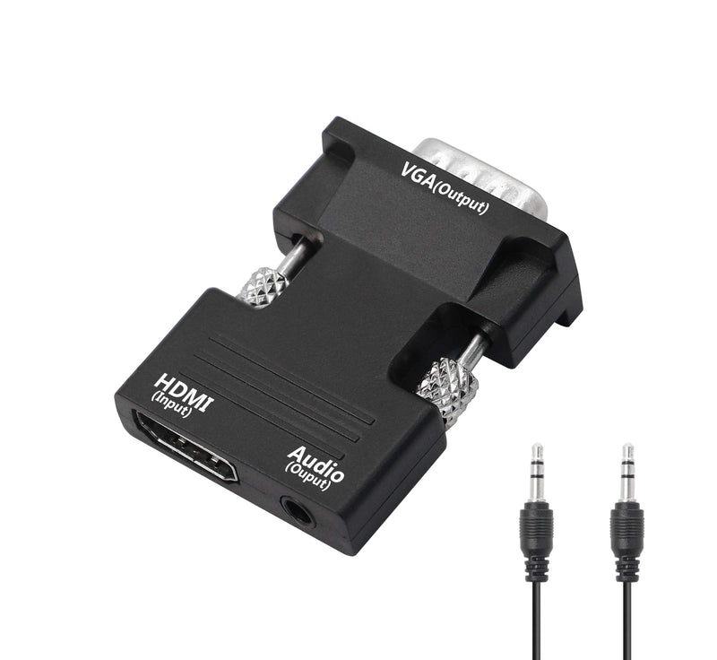  [AUSTRALIA] - YACSEJAO HDMI to VGA Adapter with 3.5mm Audio Jack HDMI Female to VGA Male Converter，Compatible for Computer, Desktop, Laptop, PC, Monitor, Projector, HDTV, Chromebook, Roku, Xbox and More