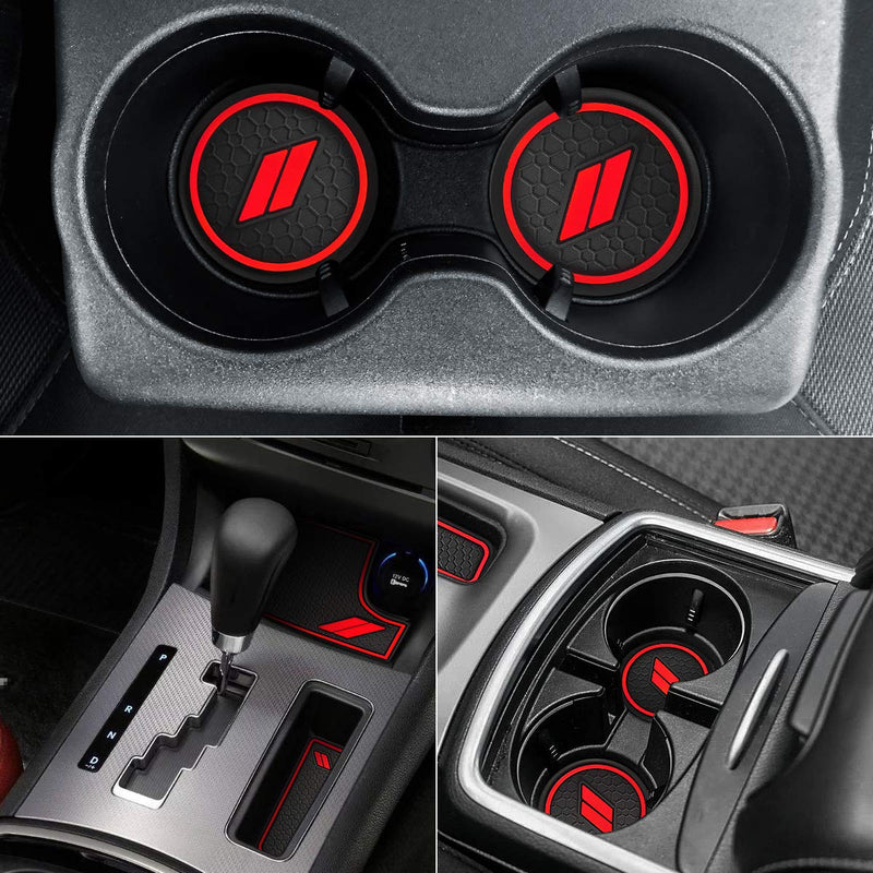  [AUSTRALIA] - Auovo Anti dust Mats for Dodge Charger 2015 2016 2017 2018 2019 2020 Accessories Custom Fit Cup Holder Liners Mats(6pcs/Set, red) red 6 pcs