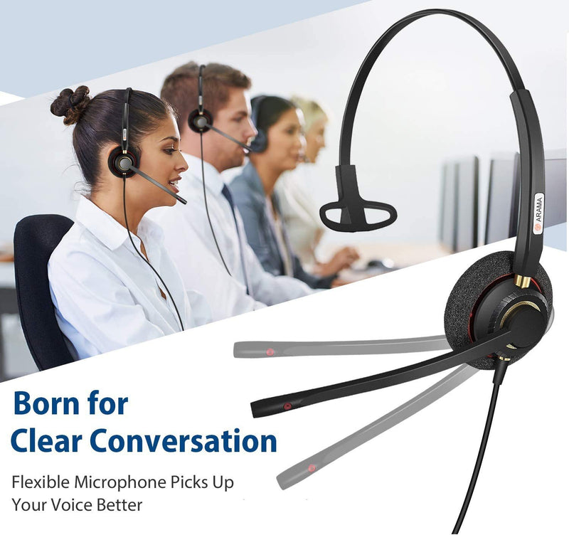  [AUSTRALIA] - Phone Headset with Microphone Noise Cancelling, 2.5mm Telephone Headset for Cordless Phones Panasonic AT&T Vtech Uniden Cisco SPA Grandstream Polycom Clarity XLC3.4 Office IP