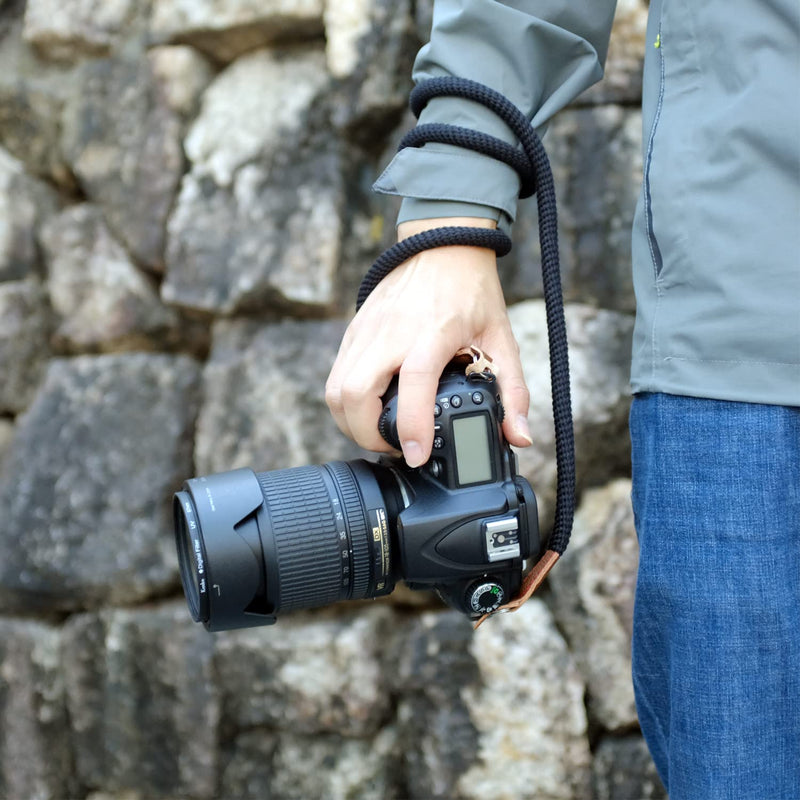  [AUSTRALIA] - PIBIETTN Camera Strap,Rope Camera Strap Compatible with Sony Nikon Canon Fuji Camera Strap Rope SLR, DSLR, Mirrorless Cameras 100cm Black