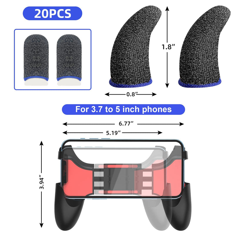  [AUSTRALIA] - 20 Pieces Silver Fiber Gaming Finger Sleeves,Mobile Game Controller Grip Finger Seamless Touchscreen Thumb Cover Thumb Finger Sleeve for PUBG, League of Legend, Rules of Survival, Knives Out, Fortnine