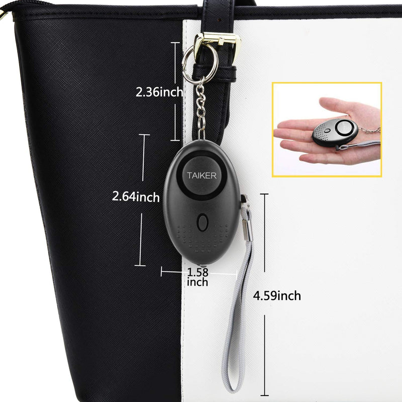  [AUSTRALIA] - Personal Alarm for Women, 10 Pack 140DB Emergency Self-Defense Security Alarm Keychain with LED Light for Women Kids and Elders Black & White