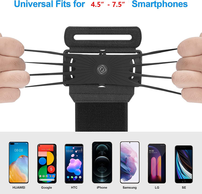  [AUSTRALIA] - Newppon Wrist Cell Phone Holder : 360° Rotatable Forearm Armband - Wristband Arm Band Case with Strap for iPhone 14 13 12 11 Pro Max Mini SE Xs XR Plus Samsung Galaxy Note S22 S21 for Running Workout Green
