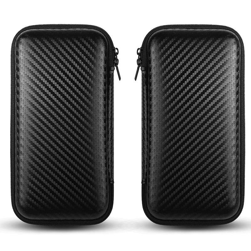  [AUSTRALIA] - iMangoo Shockproof Carrying Case Hard Protective EVA Case Impact Resistant Travel 12000mAh Bank Pouch Bag USB Cable Organizer Earbuds Sleeve Pocket Accessory Smooth Coating Zipper Wallet Fiber Black FiberBlack