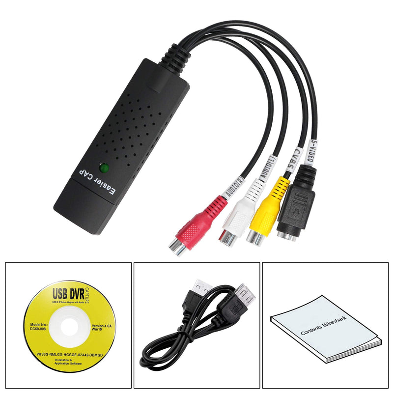  [AUSTRALIA] - YACSEJAO Digital USB 2.0 Video Capture Card Converter,USB 2.0 Video Adapter with Audio for Windows Xp, 2000, Vista, Window 7, Window 8