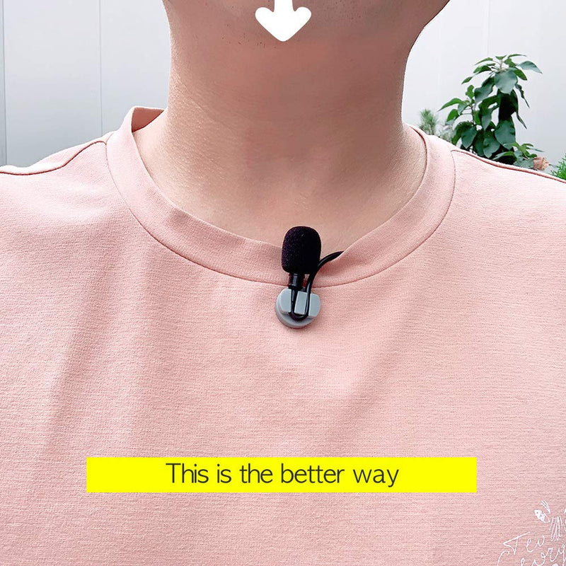  [AUSTRALIA] - BA06 Magnetic Holder of lavalier Microphone Instead of Clip Type Holder, to Avoid Cloth Wrinkle, to Avoid Cloth Damage, Easy to Install (Gray) Gray