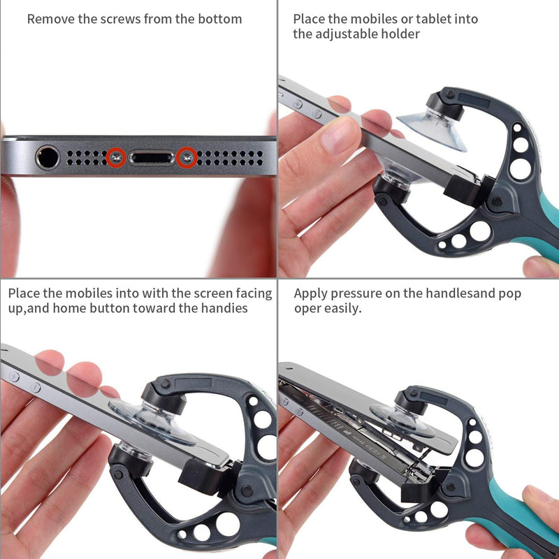  [AUSTRALIA] - Kaisi iPhone Screen Opening Toolkit iSlack Suction Cup Pliers Opening Repair Kit Compatible for iPhone, iPad, Cellphone and Other Smooth Surface LCD Screen Opener - 16Pcs
