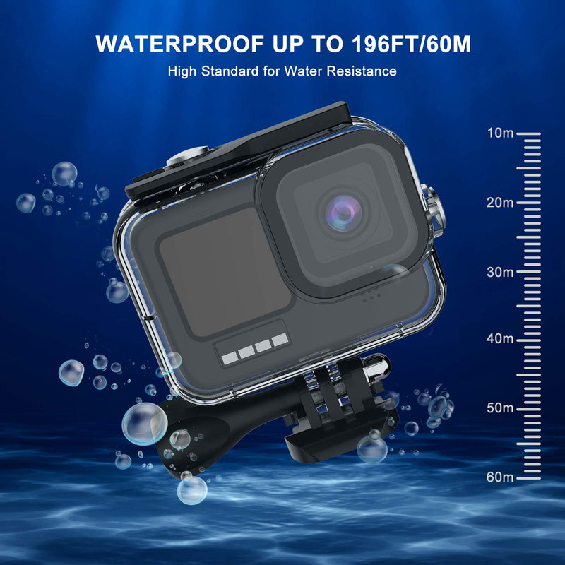  [AUSTRALIA] - Kuptone Waterproof Case Bundle for GoPro Hero 11/GoPro Hero 10/GoPro Hero 9 with Jaws Flex Clamp Mount