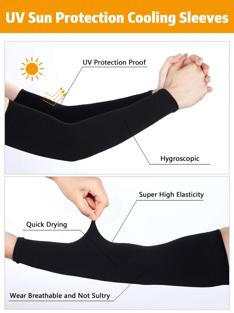  [AUSTRALIA] - 10 Pairs Sleeves Set Men's Cooling Arm Sleeves Long Fingerless Gloves Anti-Slip Sun Protection Arm Sleeves Color set 4