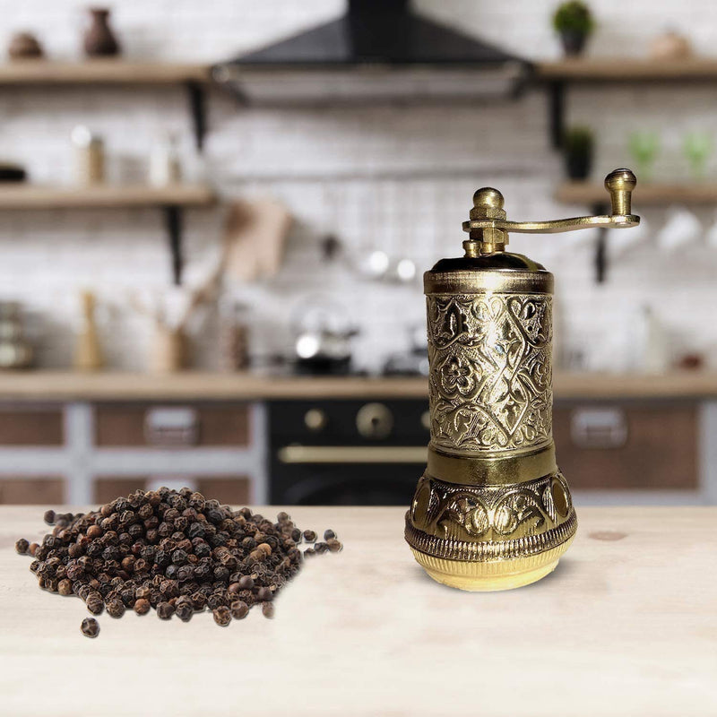  [AUSTRALIA] - Pepper Mill, Spice and Coffee Mill,anadolu turkısh coffe grinder Adjustable Coarseness,Premium Grinder & Casting Best Carving Metal grinder-, 4.2"