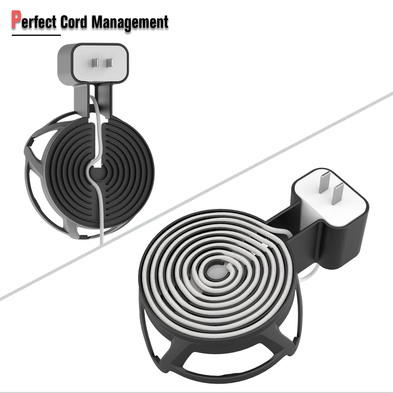  [AUSTRALIA] - HeyMoonTong Outlet Wall Mount Holder Stand Fits for Apple HomePod Mini, A Space-Saving Accessory for HomePod Mini Smart Home Speakers with Cord Management, Hide Messy Wires (Black) Black