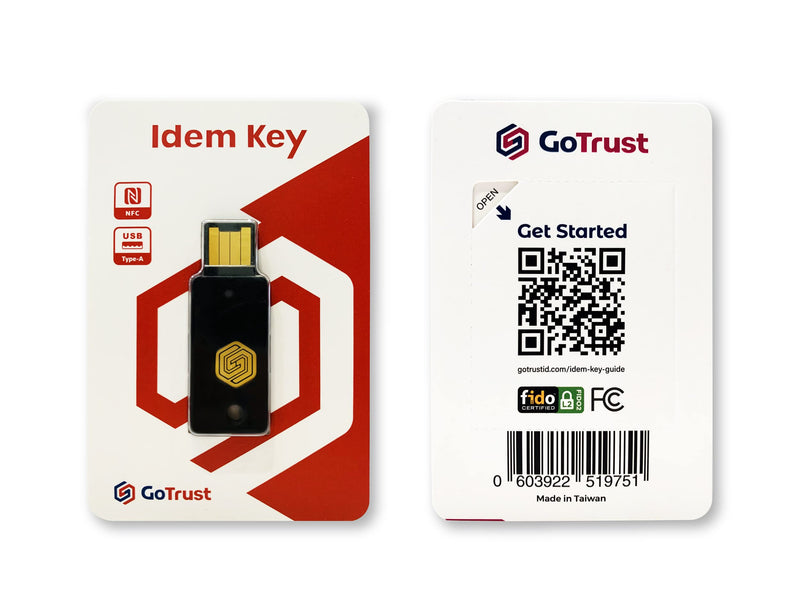 GoTrust Idem Key - A. USB Security Key FIDO2 Certified to The Highest Security Level L2. 2FA with USB-A and NFC interfaces. Works Across iPhone, Android and Computers. Idem Key Type A - LeoForward Australia