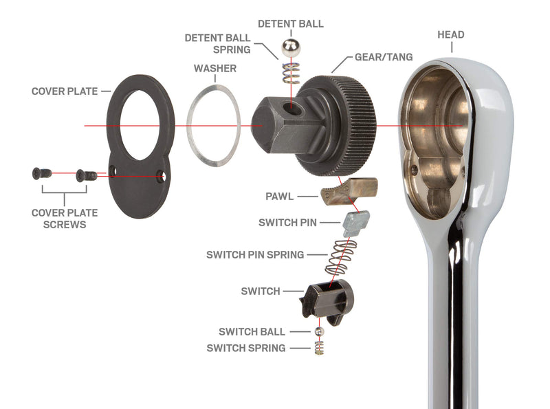  [AUSTRALIA] - TEKTON 1/4 Inch Drive x 6 Inch Ratchet | SRH01006 1/4 in. Drive