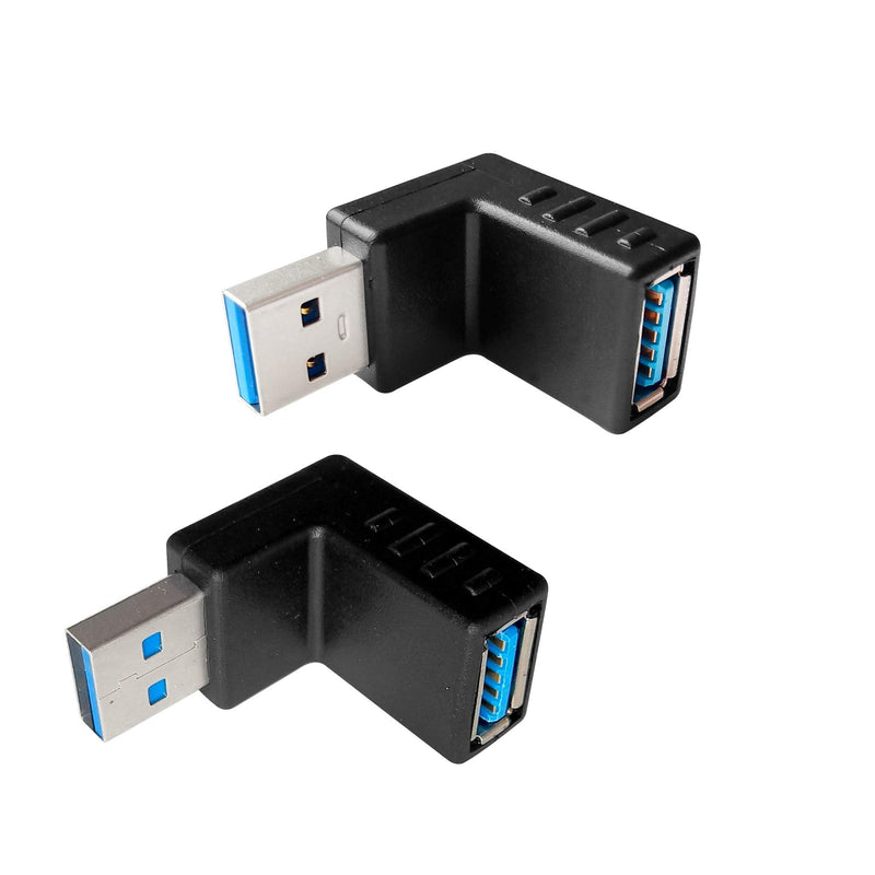  [AUSTRALIA] - Posdou USB 3.0 Male to Female 90 Degree Right Angle Extension Adapter, USB Upward and Downward Connector