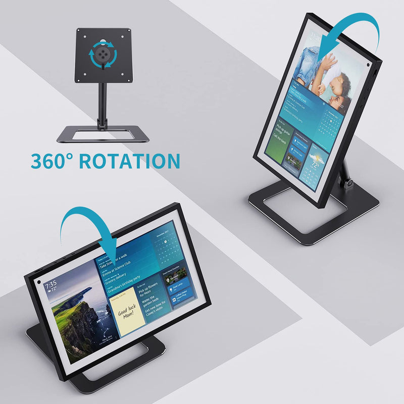  [AUSTRALIA] - Letlar ECH0 Show 15 Stand Adjustable, Show 15 Mount with 360° Rotation Wide Base, Tilt Stand for Show 15.6" Smart Display, Whole Aluminum, Hold The Device Stably