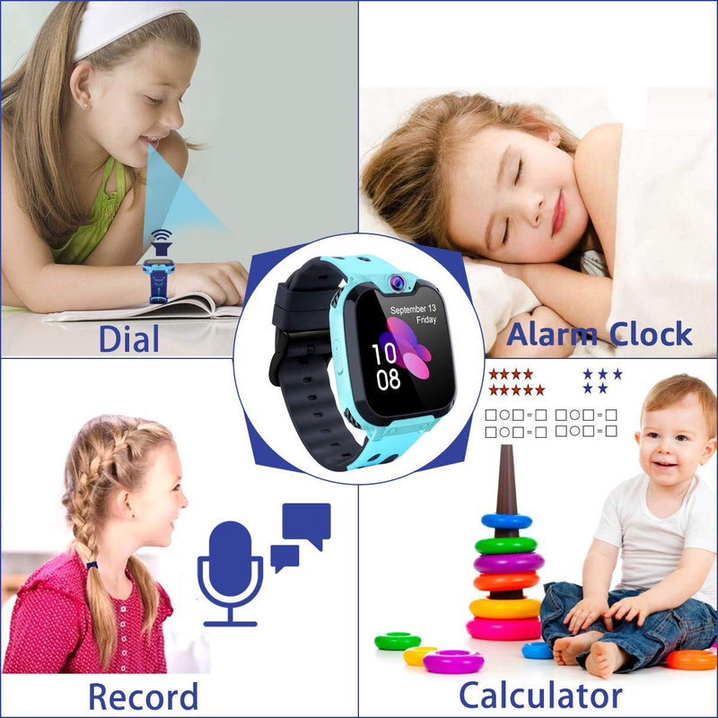  [AUSTRALIA] - Kids Smart Watch for Boys Girls - HD Touch Screen Sports Smartwatch Phone with Call Camera Games Recorder Alarm Music Player for Children Teen Students Blue