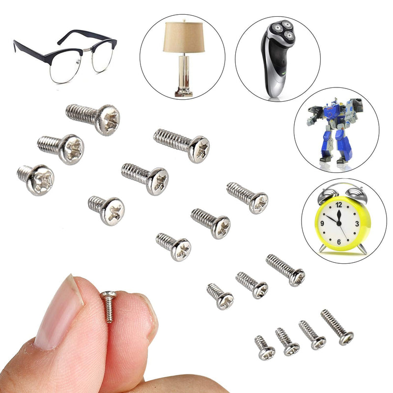  [AUSTRALIA] - HanTof 800pcs M1/M1.2/M1.4/M1.6/M1.7 Tiny Screws for Electronics, Very Small Phillips Pan Head Machine Screws, Micro screws, Mini Screws Assortment Kit for Electronic Repair,Nickel-Plated Carbon Steel