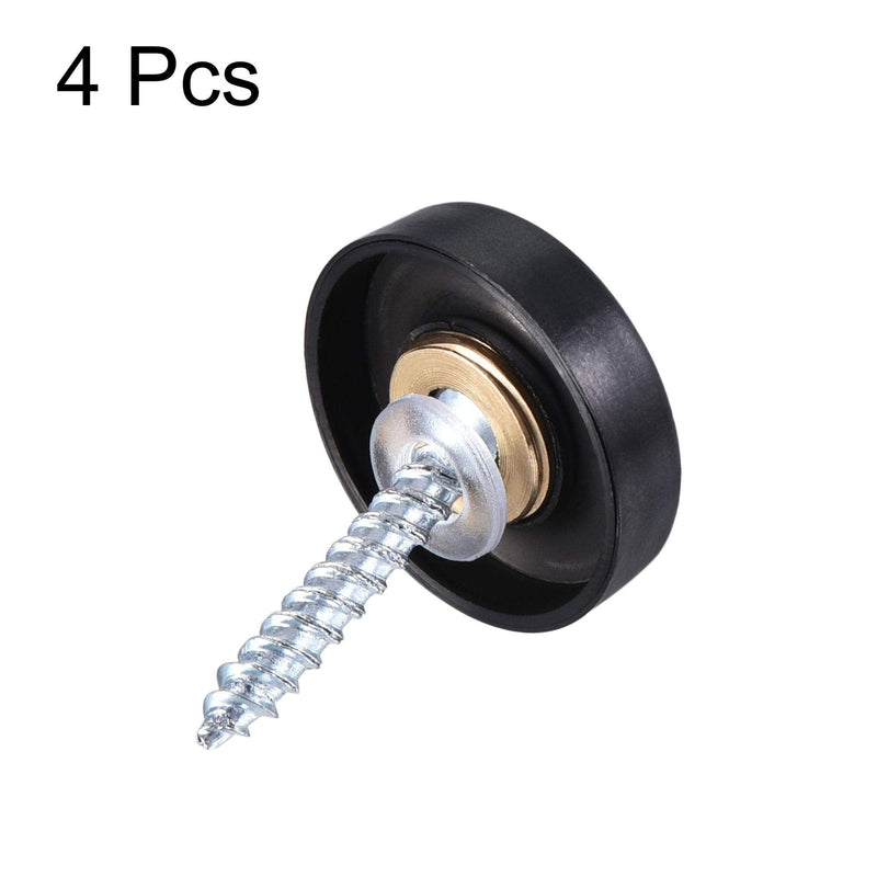  [AUSTRALIA] - uxcell Mirror Screws, 19mm/0.75", 4pcs Decorative Cap Fasteners Cover Nails, Wire Drawing, Black 304 Stainless Steel