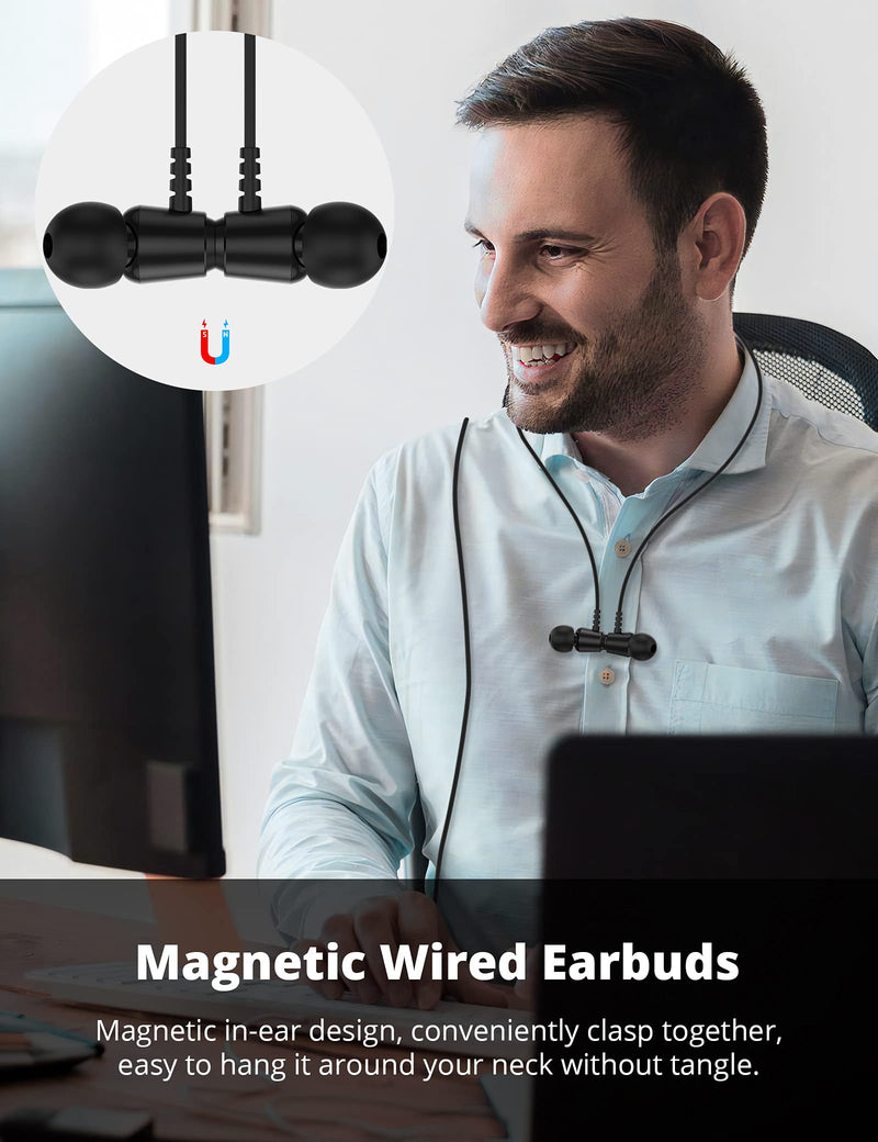  [AUSTRALIA] - TITACUTE USB A Headphone Computer Headset with Mute Control Microphone 7.5FT Magnetic Wired Earbud in-Ear Noise Canceling Gaming Earphone for MacBook Laptop Desktop PC TV PS5 PS4 Pro Zoom Home Office