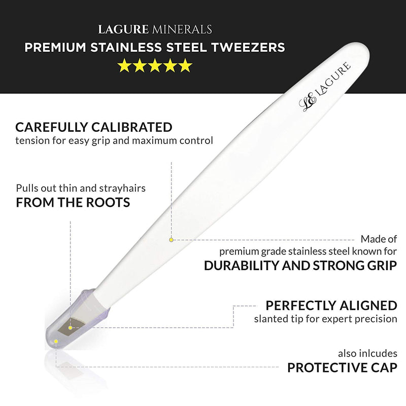 Slant Tweezers - Best for Shaping Eyebrows, Applying False Lashes, Hair Removal - Highly Durable, Ultra Strong Grip, Ultimate Precision - LeoForward Australia