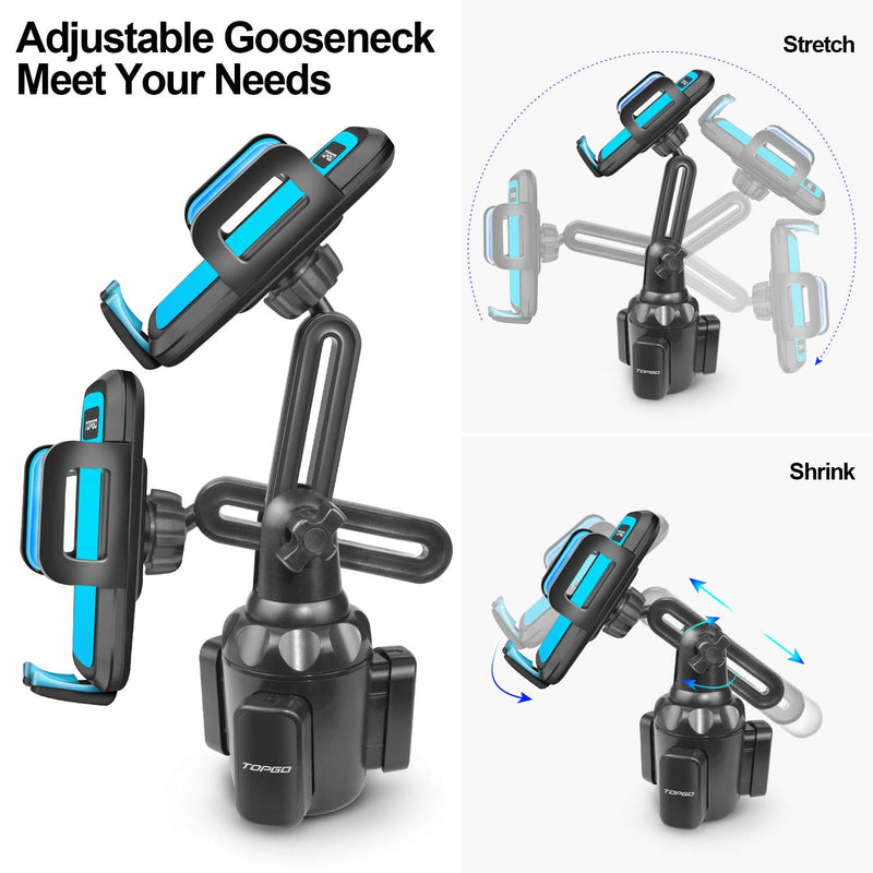  [AUSTRALIA] - Car-Cup-Holder-Phone-Mount Adjustable Pole Automobile Cup Holder Smart Phone Cradle Car Mount for iPhone 11 Pro/XR/XS Max/X/8/7 Plus/6s/Samsung S10 /Note 9/S8 Plus/S7 Edge(Blue) Blue