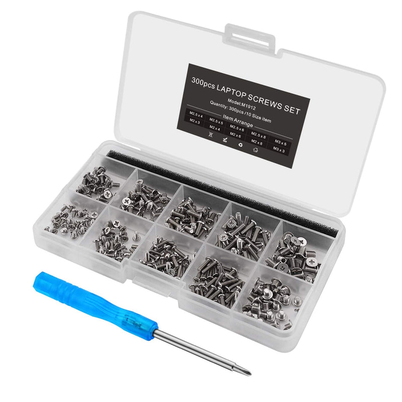  [AUSTRALIA] - Mcsher 300pcs Laptop Notebook Screws Kit Set for HP Dell Lenovo Samsung Sony Toshiba Gateway - Silver