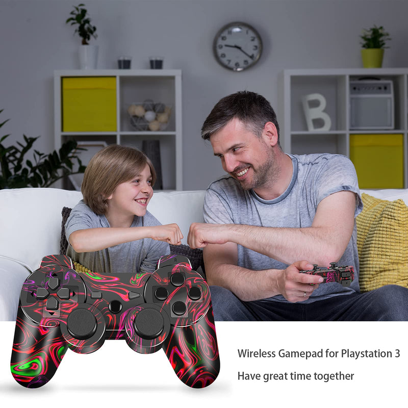  [AUSTRALIA] - PS-3 Controller Wireless, PS-3 Remote, CFORWARD Wireless Controller Gamepad with Joy Stick Compatible Play-Station 3 Games with Charger and Thumb Grips PS3 Symphony