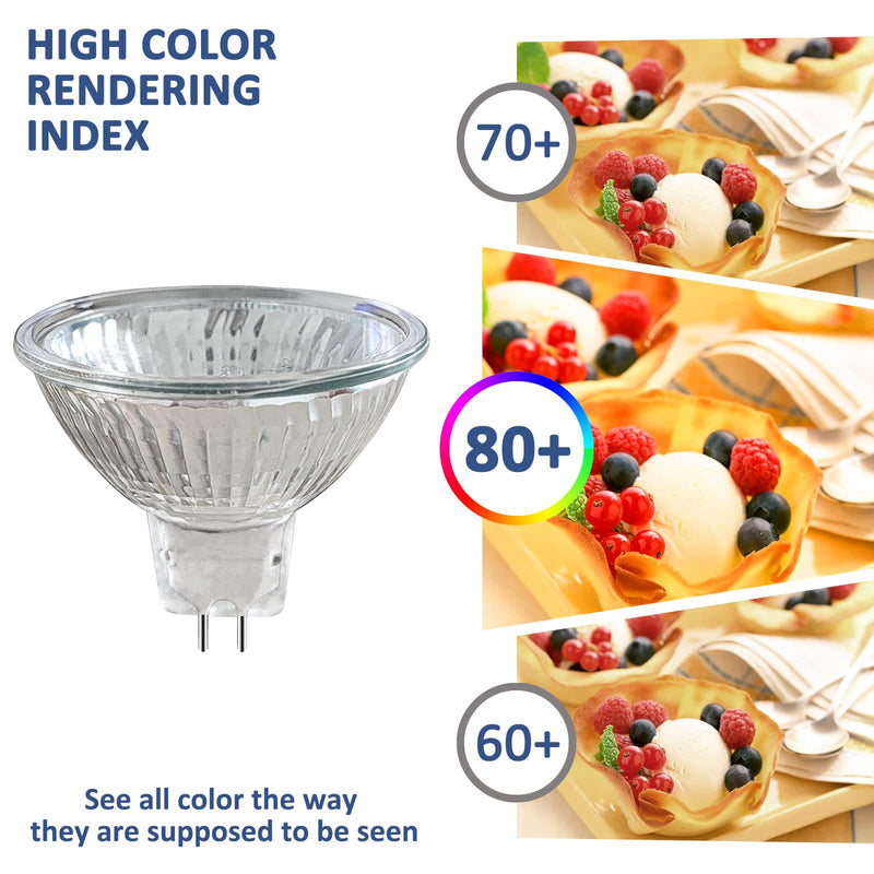  [AUSTRALIA] - Caldarax Pack of 8 MR16 GU5.3 20W 12V Halogen Spotlights, Dimmable 2700K Warm White, 210LM, Halogen Reflector Light Bulb, GU5.3 Bi-Pin Base Spotlight 36° Beam Angle Mr16 Gu5.3 12v 20w