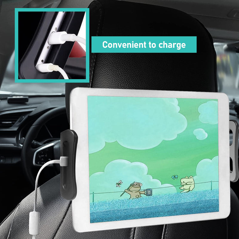  [AUSTRALIA] - Comoyda Tablet Holder for Car, Stretchable Car Headrest Smartphones/Switch/iPad Holder 360° Rotating Adjustable Car Backseat Tablet Mount Holder