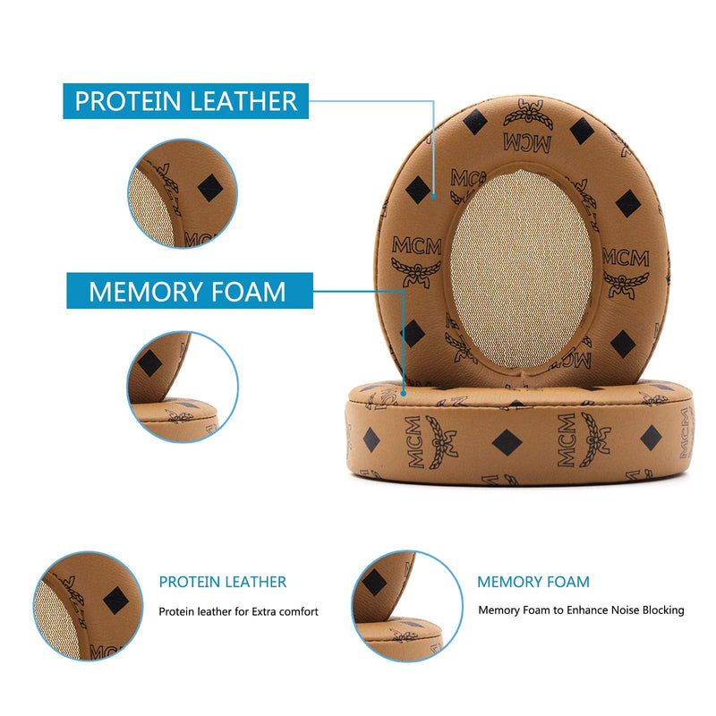  [AUSTRALIA] - Adhiper Replaceable Ear Pads Earmuffs Ear pad Repair Parts are Compatible with Dr. Dre Studio 2.0 Studio 3 B0500 B0501 Wired and Wireless Headphones(Floral Brown) Brown flower