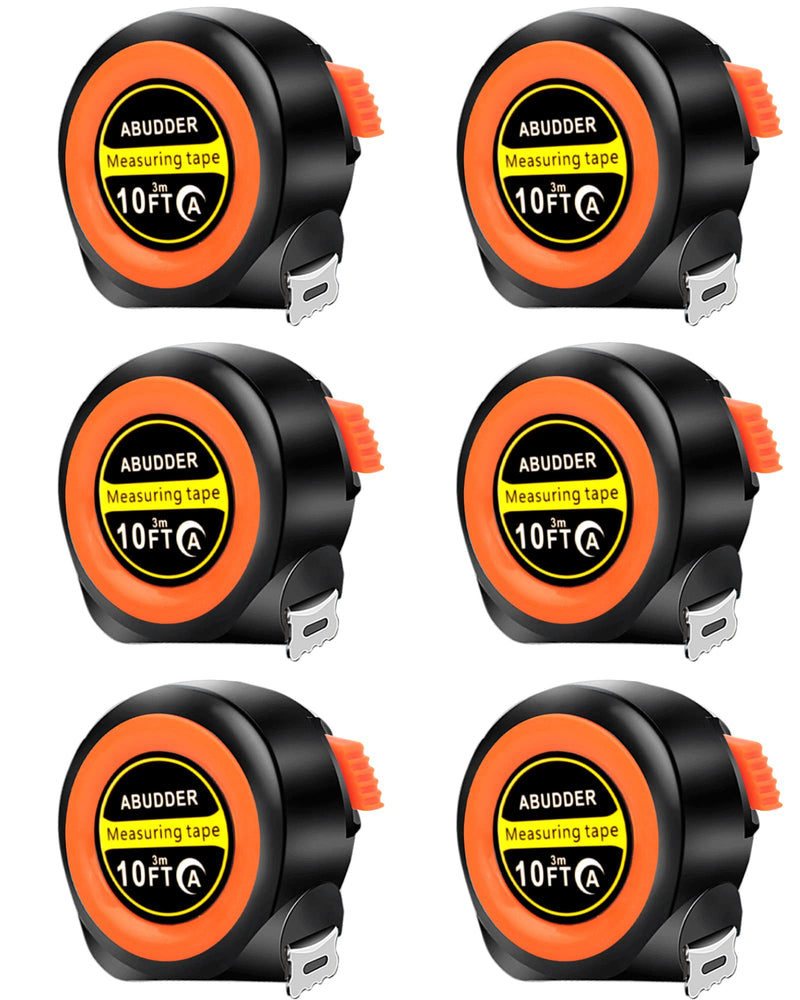  [AUSTRALIA] - Metric Tape Measures,6 Pack Bulk Measuring Tape Retractable with Inches and Centimeters，Measurement Tape 10-Feet (Orange, 10FT) Orange